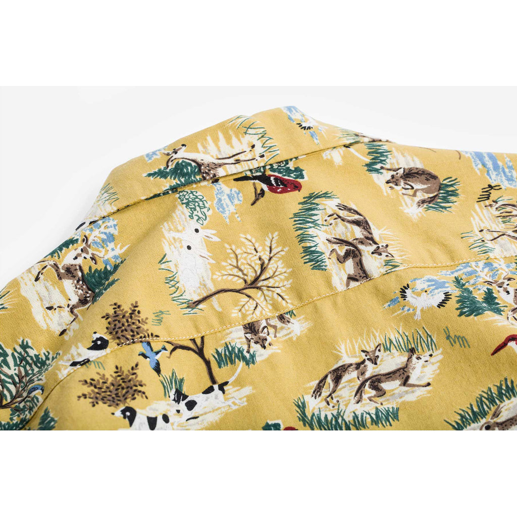 Forest Print Hawaii Shirt - yellow