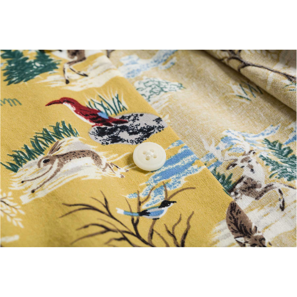 Forest Print Hawaii Shirt - yellow