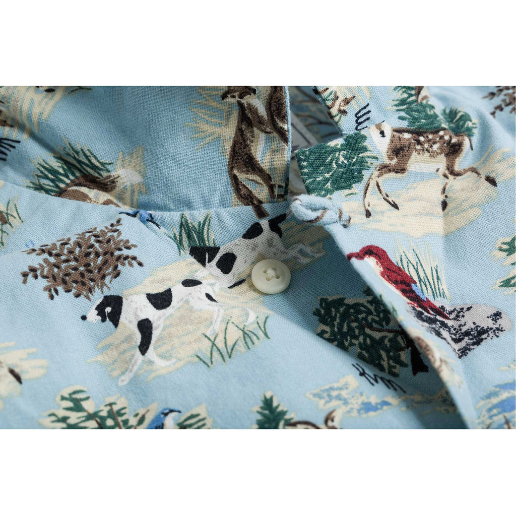 Forest Print Hawaii Shirt - Ocean Blue