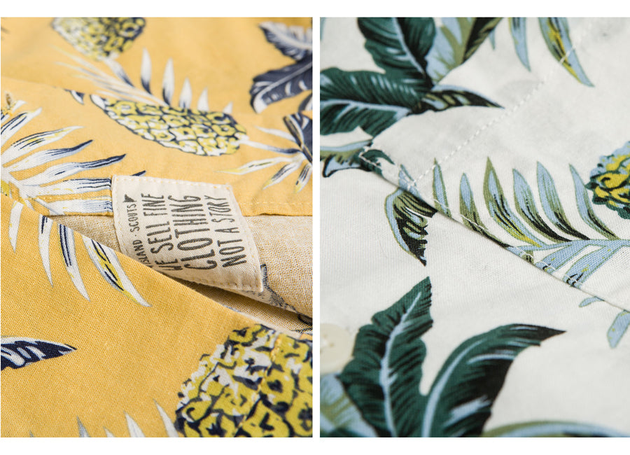 Pineapple Print Hawaii Shirt  - Yellow