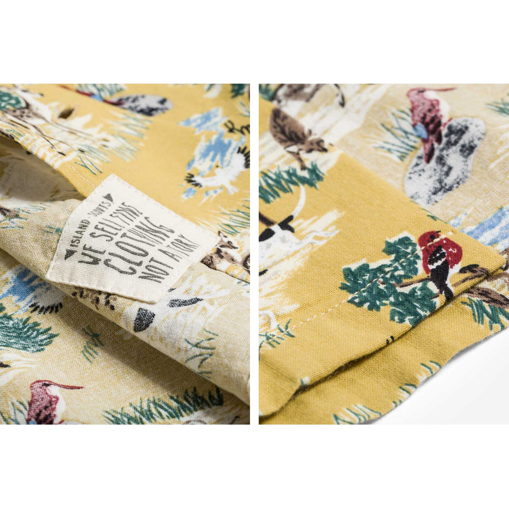 Forest Print Hawaii Shirt - yellow