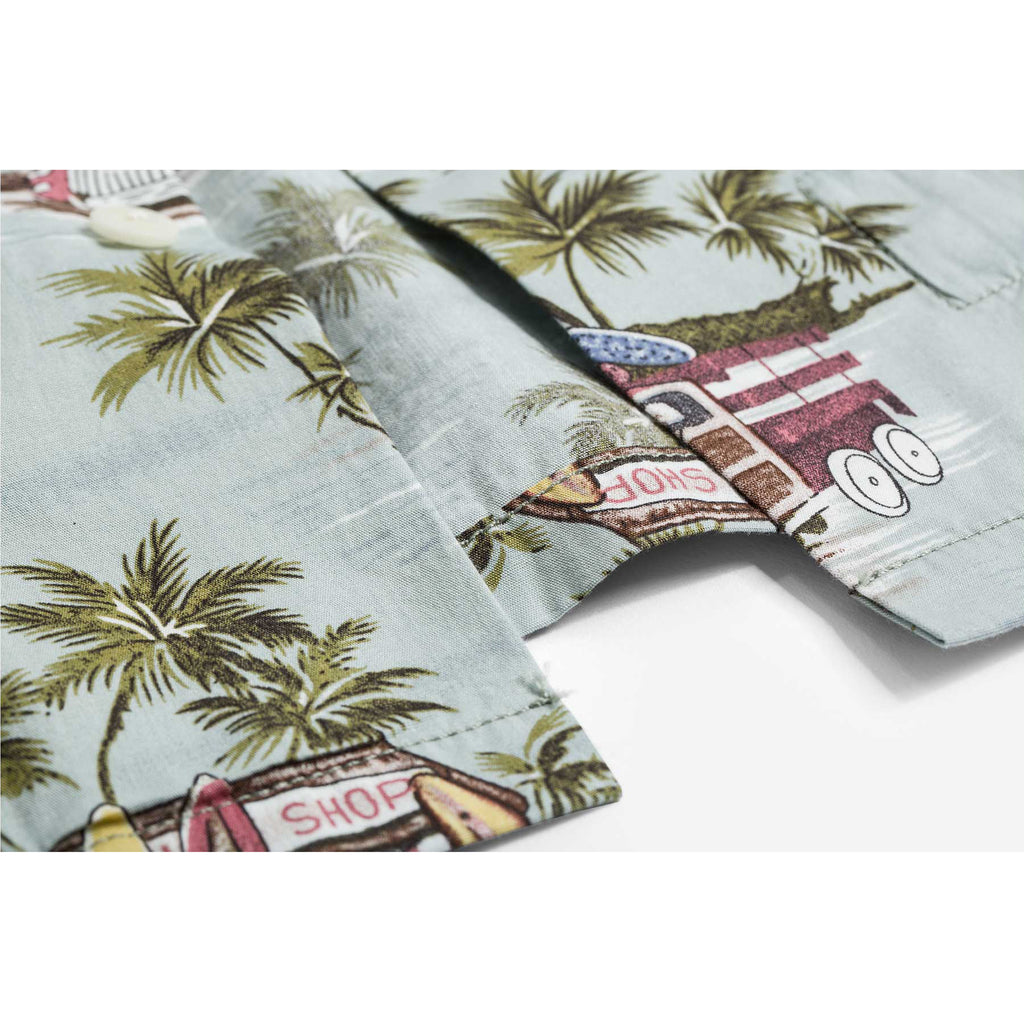 Beach Print Hawaii Shirt -Blue