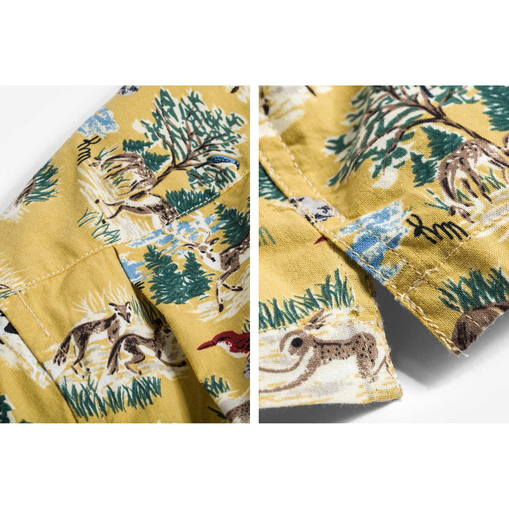 Forest Print Hawaii Shirt - yellow