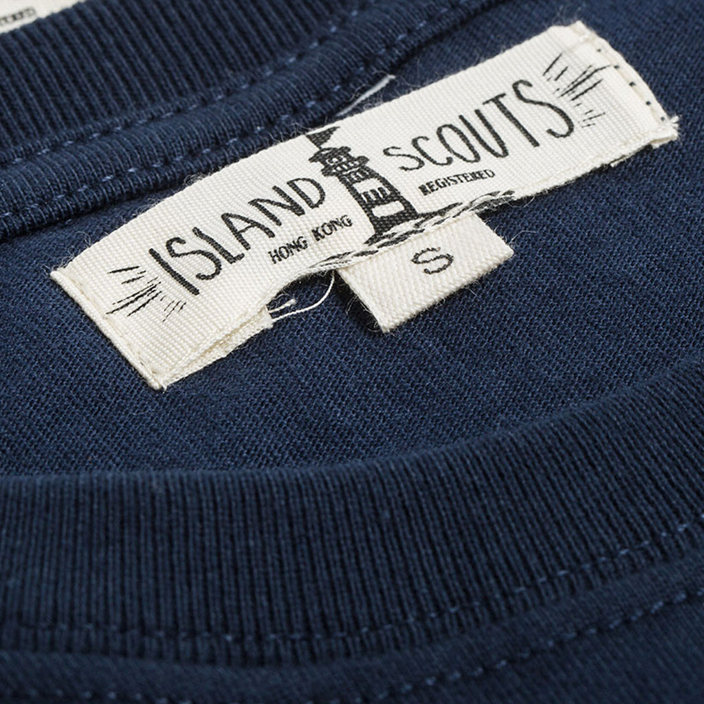 280g Cotton Tubular Tee With Corn Print in Navy