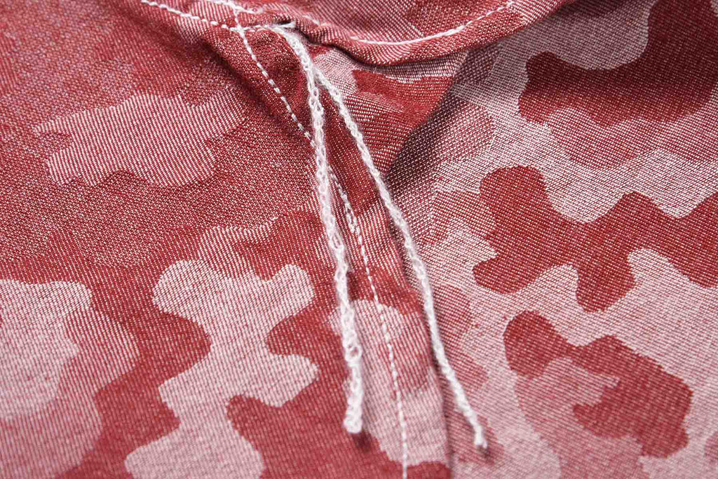 Yarn Dyed Red Camouflage Long Sleeve Worker Shirt