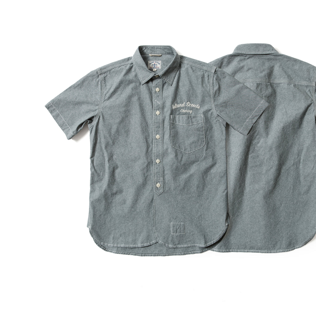 Japanese Chambray Embroidery Shirt - Green