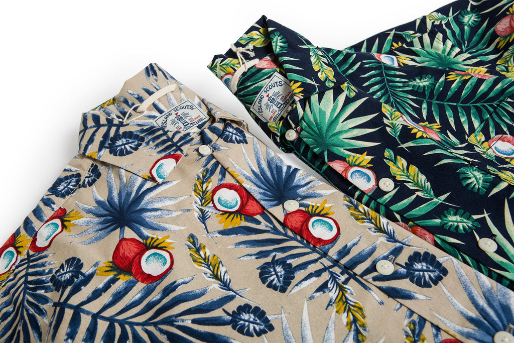 Tropical Print Hawaii Shirt - Black