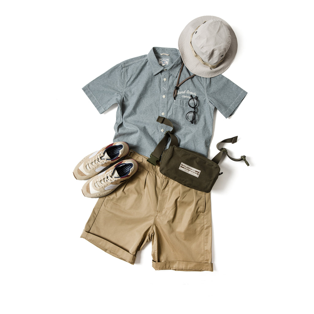 Japanese Chambray Embroidery Shirt - Green