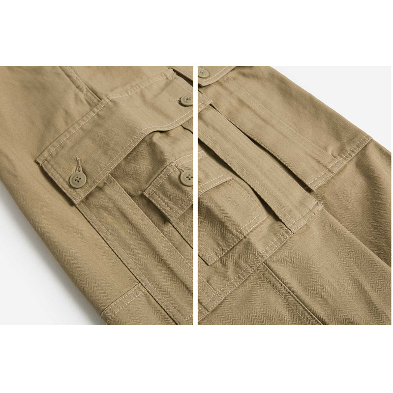 Cotton Herringbone Work Pants - Brown