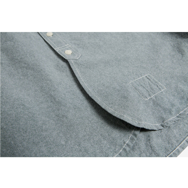 Japanese Chambray Embroidery Shirt - Green