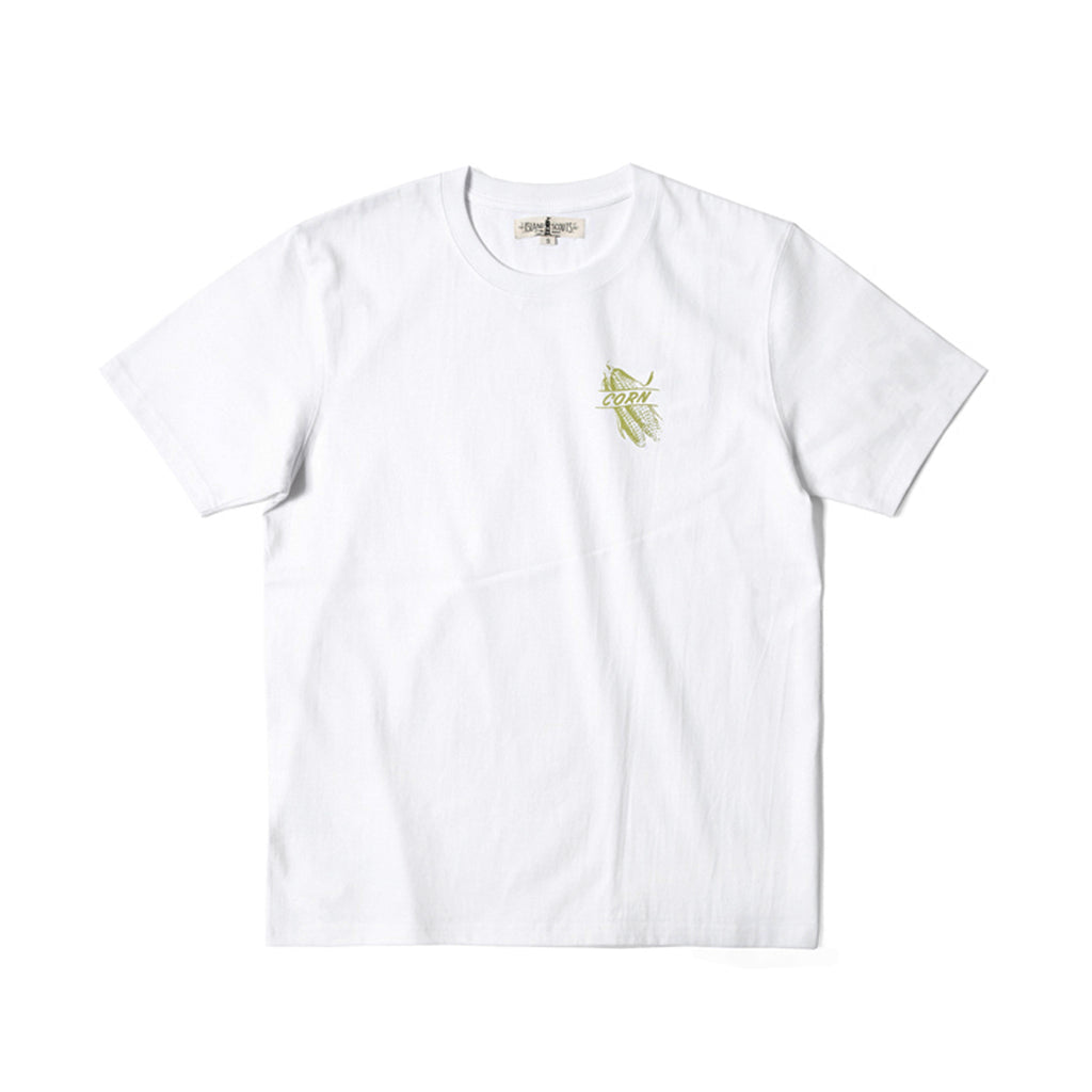 280g Cotton Tubular Tee With Corn Print in White