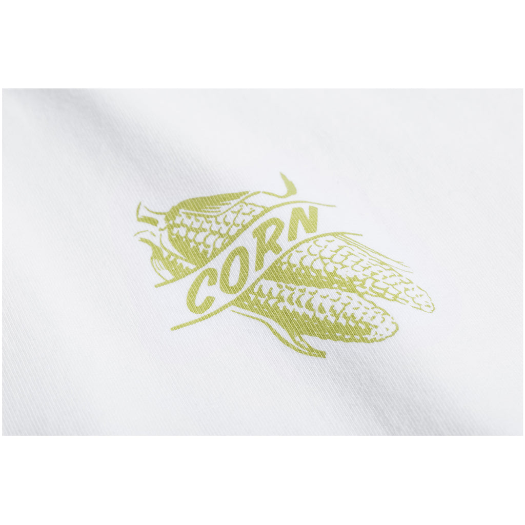 280g Cotton Tubular Tee With Corn Print in White