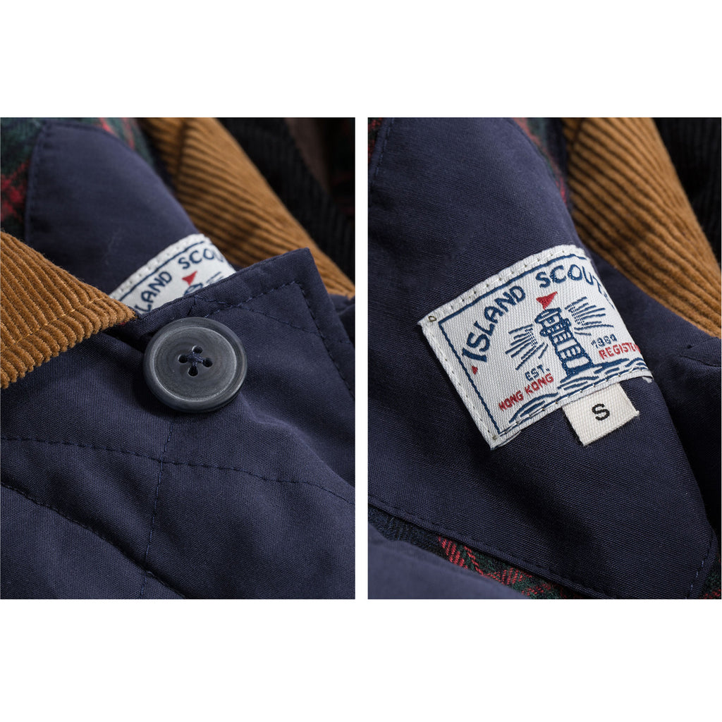 Water Repellent Quilted Blazer Jacket - Navy