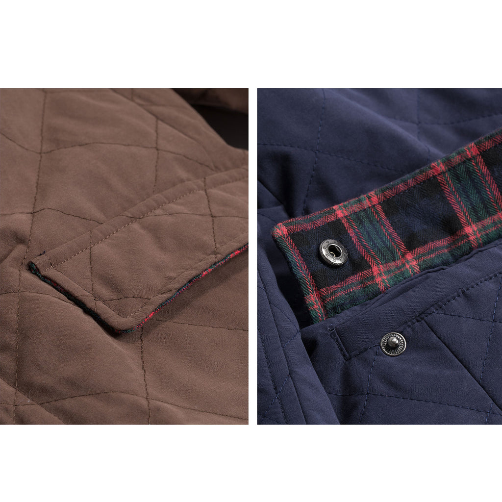 Water Repellent Quilted Blazer Jacket - Navy