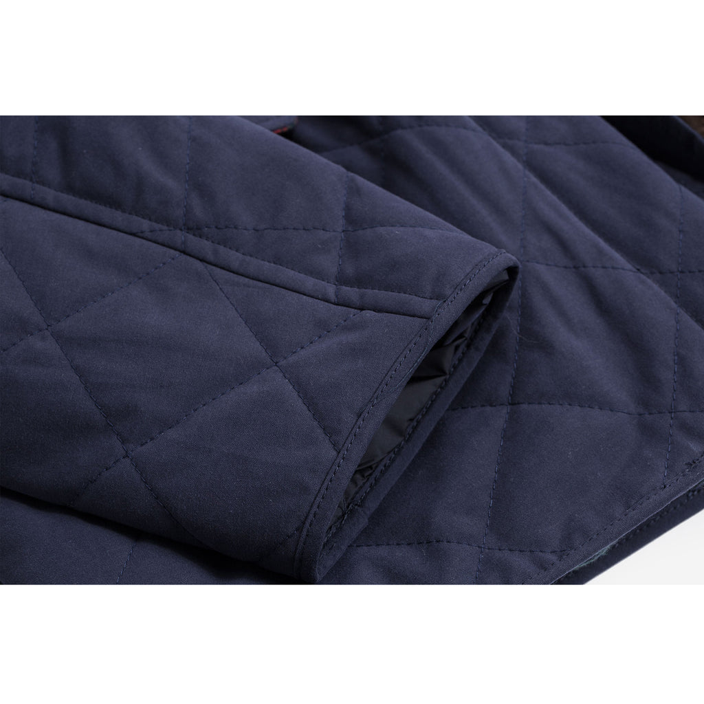 Water Repellent Quilted Blazer Jacket - Navy