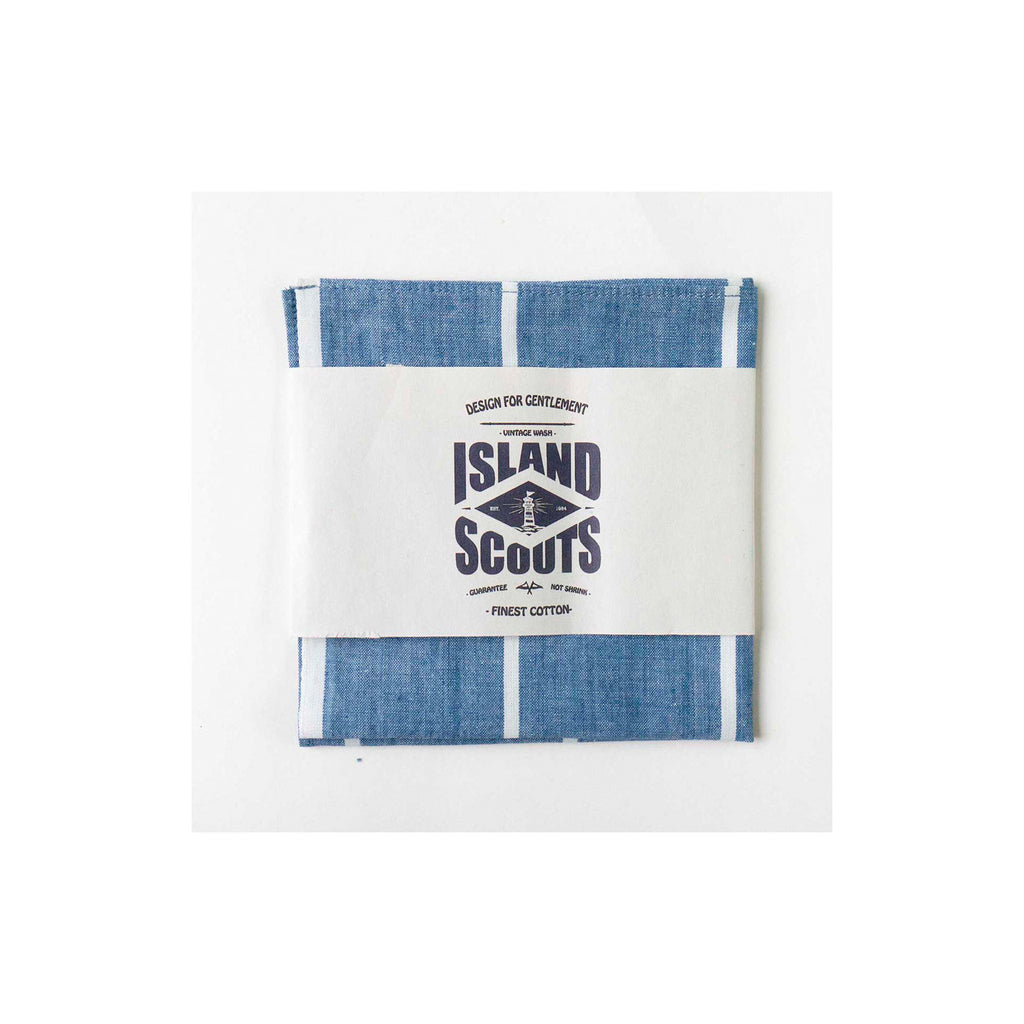 Pocket Square - Indigo Chambray Stripes