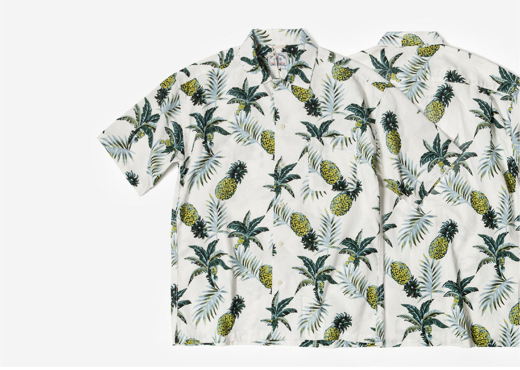 Pineapple Print Hawaii Shirt  - White