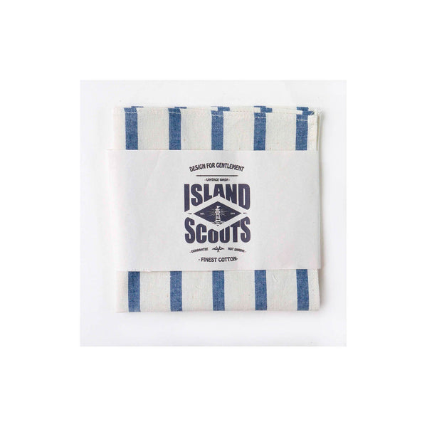 Pocket Square - Blue/White Chambray Stripes