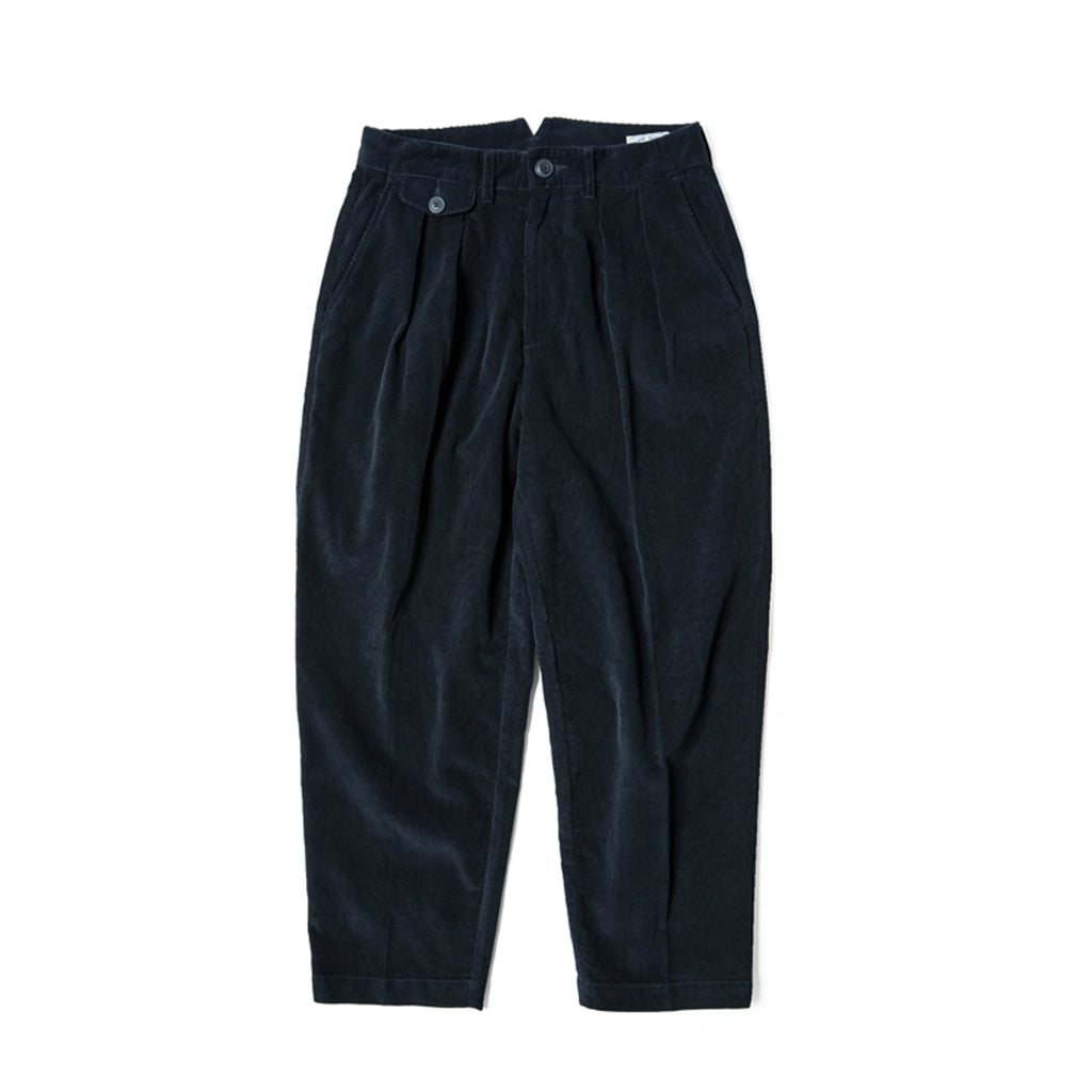 60s Cotton Corduroy Ankle Fit Work Pants - Navy