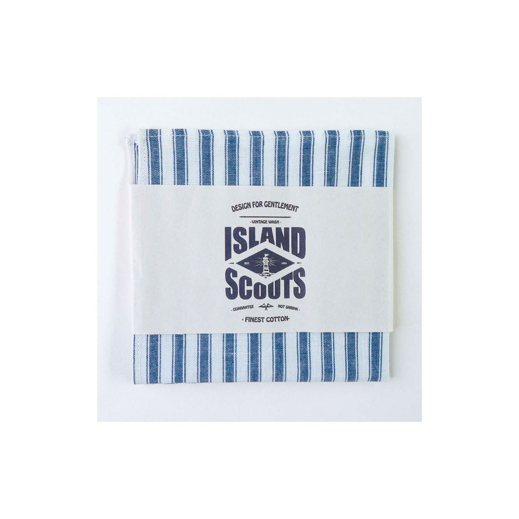Pocket Square - Blue/White Oxford Stripes