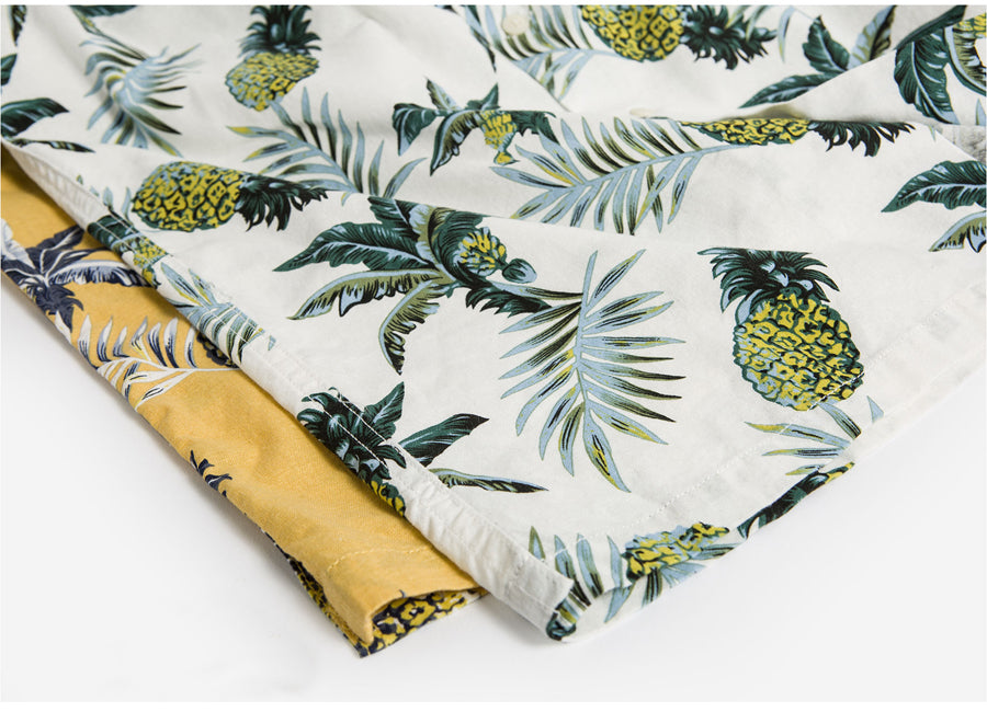 Pineapple Print Hawaii Shirt  - White