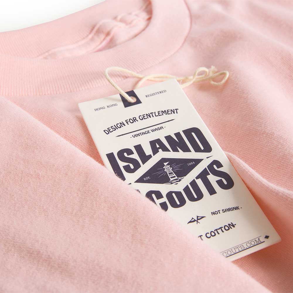 Island Scouts Tubular Cotton Tee In Vintage Bicycle Print in White/Pink