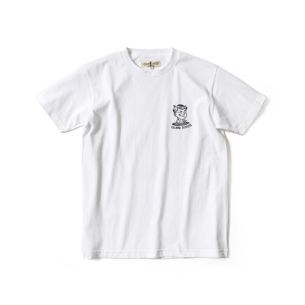 Island Scouts Tubular Cotton Tee In Scouts Print in White/Navy