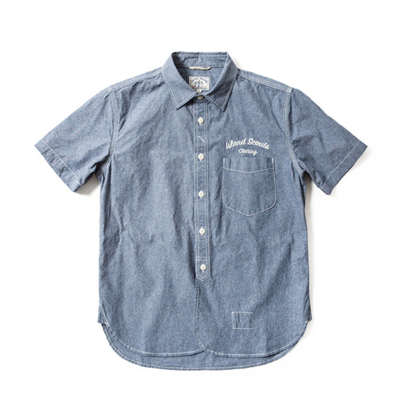 Japanese Chambray Embroidery Shirt  - Blue