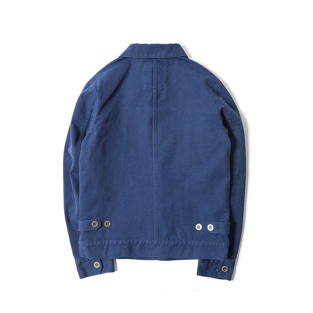 Old Textile Cotton Canvas 1960 Trucker Jacket In Blue