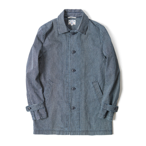 Old Textile Yarn Dyed Indigo Stripes Jacket - Light Blue Stripes