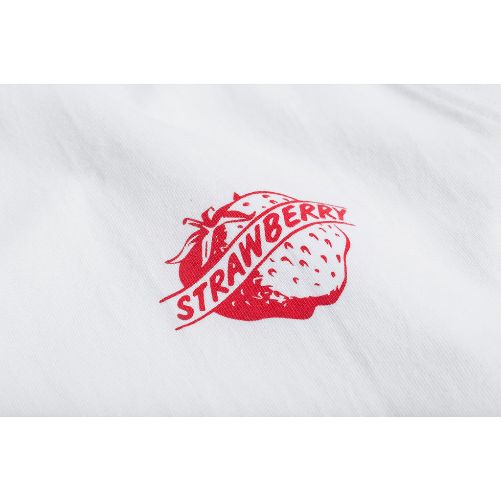 280g Cotton Tubular Tee With Strawberry Print in White