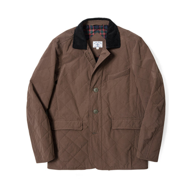 Water Repellent Quilted Blazer Jacket - Olive